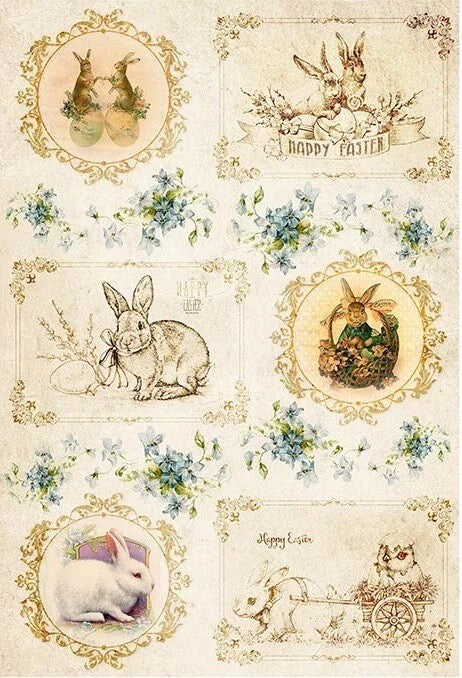 Vintage Easter Rice Paper - Holiday 0100