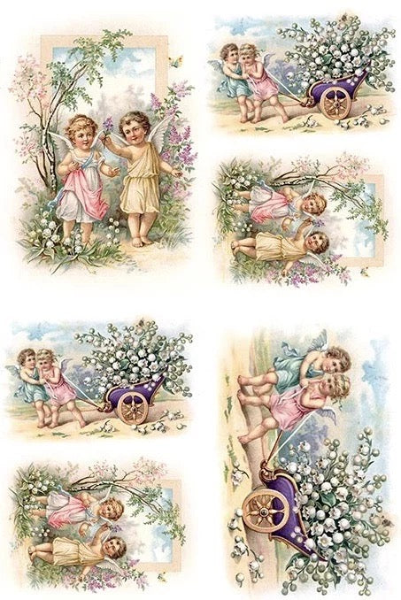 Cupids with Lilly of the Valley - Holiday 0077