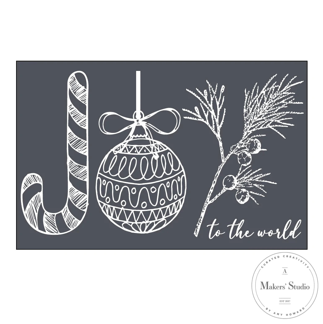 Mesh Stencil - Joy to the World - 12x12