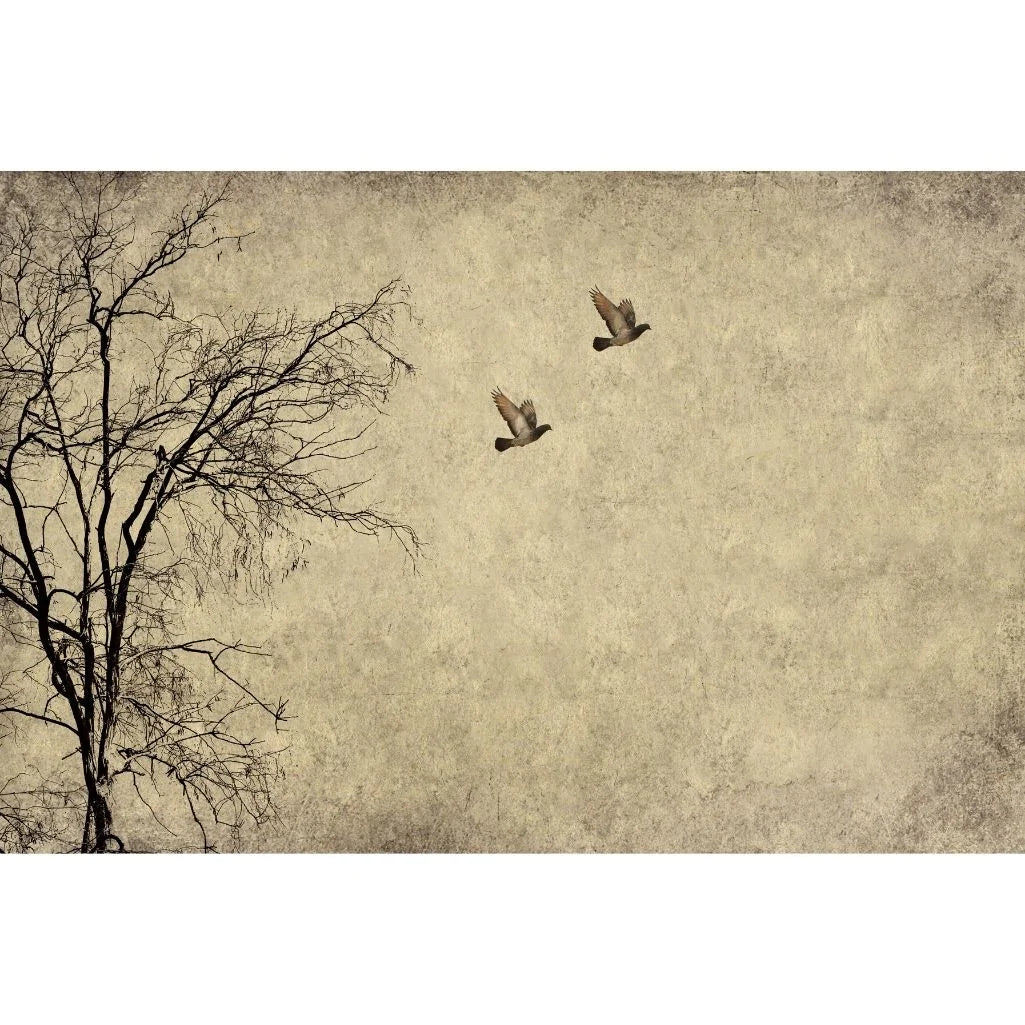 Flying Birds Mint Decoupage Paper - A1